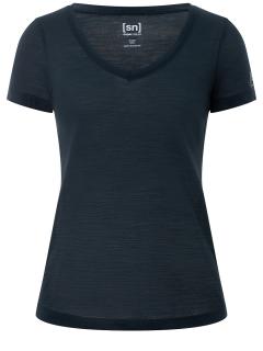 Dámské merino triko SIERRA140 V NECK [sn] - Blueberry 38/M