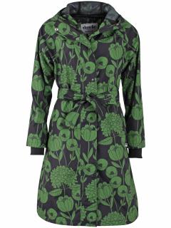 Dámský kabát do deště Elisabeth Raincoat Danefæ - black/green hortensia 34/XS