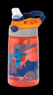 Dětská lahev s pítkem James Gizmo Contigo 420 ml - oranžová s hrdiny