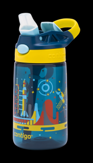 Dětská lahev s pítkem James Gizmo Contigo 420 ml - tmavomodrá vesmír