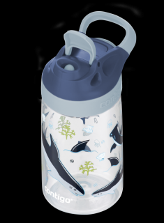 Dětská lahev s pítkem Jessie Gizmo Contigo 420 ml - šedá žraloci