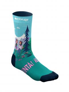 Funkční ponožky z mikrovlákna Crazy Socks CRAZY - I love mountain 35-38