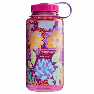 Lahev s širokým hrdlem Wide Mouth Sustain 1l Nalgene - magenta/botanical