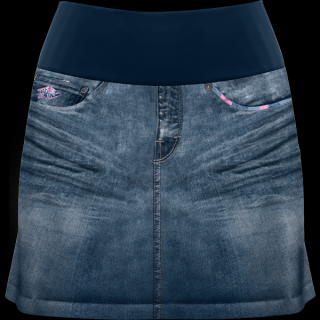 Letní sportovní sukně s vnitřními šortkami Hidrogen Skort CRAZY - print light jeans 34/XS
