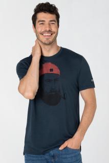 Pánské merino tričko Sailor Tee [sn] - Blueberry/Jet Black/High Risk Red L