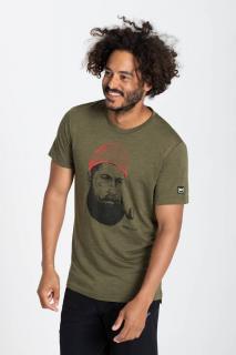 Pánské merino tričko Sailor Tee [sn] - olive Night melange/jet black/high risk red XL