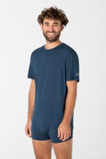 Pánské merino triko Base Tee 140 [sn] - dark denim melange L