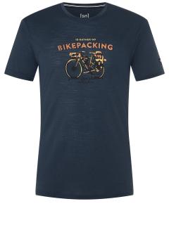 Pánské merino triko Bikepacking Tee [sn] - Blueberry/Various L