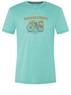 Pánské merino triko Bikepacking Tee [sn] - Wasabi/Various L