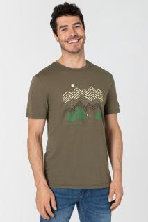 Pánské merino triko Camping Nights Tee [sn] - Stone Grey/Various L