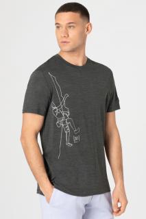 Pánské merino triko Climbing Line Tee [sn] - Pirate Grey Melange/Feather Grey L