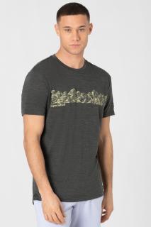 Pánské merino triko Contour Tee [sn] - Pirate Grey Melange/Goldfinch L