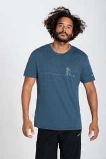 Pánské merino triko Cross Country Tee [sn] - dark denim melange/silver grey XXL