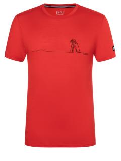 Pánské merino triko Cross Country Tee [sn] - high risk red/wren L