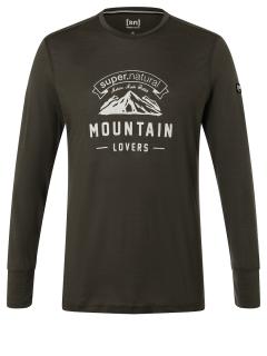 Pánské merino triko dl.r. Mountain Lovers LS [sn] - Black Ink/Feather Grey XXL
