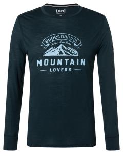 Pánské merino triko dl.r. Mountain Lovers LS [sn] - Blueberry/Ancient Water XL