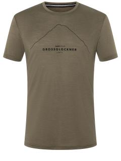 Pánské merino triko Grossglockner Tee [sn] - Stone Grey/Jet Black L