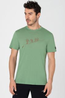 Pánské merino triko Hiking Tee [sn] - Loden Frost/High Risk Red S