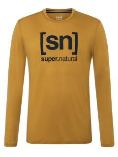 Pánské merino triko s dlouhým rukávem  LOGO LS [sn] - Cumin/Blueberry XL