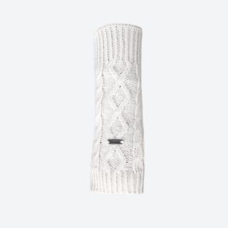 Pletené vzorované merino návleky na ruce Kama R402 - bílá