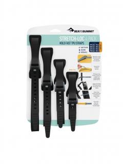 Upevňovací popruhy Stretch-loc 4 pack Sea to Summit - černá Černá