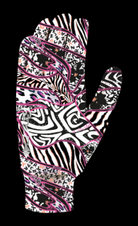 Zimní tenké sportovní rukavice Touch CRAZY - zebra mix S