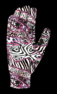 Zimní tenké sportovní rukavice Touche CRAZY - zebra mix M