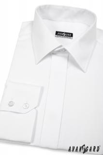 Bílá pánská košile s krytou légou 562-1 Velikost: 42/182