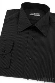 Pánská černá košile s jemnými proužky dl. ruk. 511-2300 Velikost: 40/182