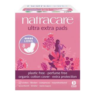 Natracare Menstruační vložky Ultra Extra LONG s křidélky 8ks