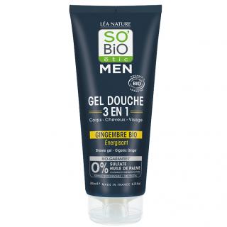SO'BiO ÉTIC Gel sprchový MEN 3v1 Energizující zázvor 200 ml BIO