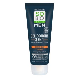 SO'BiO ÉTIC Gel sprchový MEN 3v1 Tonizující cedr 200 ml BIO