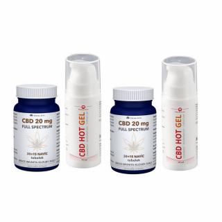 CBD 20mg Full Spectrum tob.30+15 + CBD HOT GEL75ml 1+1