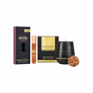 MAGNETIFICO Pheromone Secret Scent pro ženu 20ml+Aphrodisiac candle Tantra magic 200g
