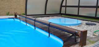 Bazénový naviják solární fólie elektrický s dálkovým ovládáním EFFECT FLOOR/WALL šíře bazénu: do 4m, TOP verze