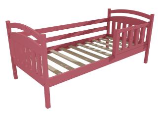 Dětská postel DP 001 se zábranou Barva-3: barva růžová, Rozměr: 90 x 160 cm