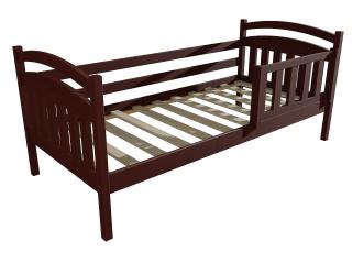 Dětská postel DP 001 se zábranou Barva-3: moření ořech, Rozměr: 80 x 170 cm