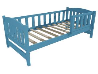 Dětská postel DP 002 se zábranou Barva-3: barva modrá, Rozměr: 90 x 180 cm