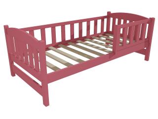 Dětská postel DP 002 se zábranou Barva-3: barva růžová, Rozměr: 80 x 160 cm