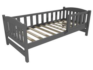 Dětská postel DP 002 se zábranou Barva-3: barva šedá, Rozměr: 80 x 190 cm