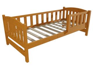 Dětská postel DP 002 se zábranou Barva-3: moření olše, Rozměr: 80 x 180 cm