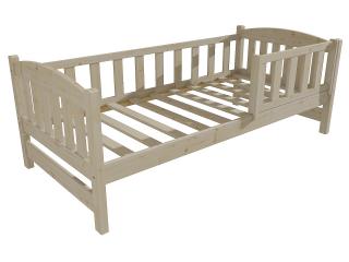 Dětská postel DP 002 se zábranou Barva-3: surové dřevo, Rozměr: 80 x 170 cm