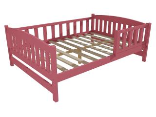 Dětská postel DP 002 XL se zábranou Barva-3: barva růžová, Rozměr: 120 x 200 cm