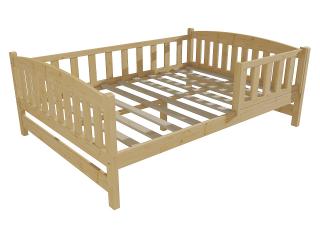 Dětská postel DP 002 XL se zábranou Barva-3: bezbarvý lak, Rozměr: 140 x 200 cm