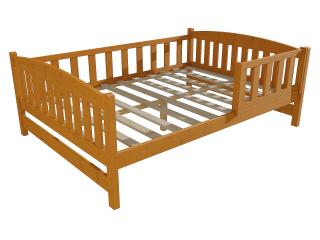 Dětská postel DP 002 XL se zábranou Barva-3: moření olše, Rozměr: 120 x 200 cm