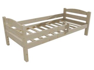 Dětská postel DP 005 se zábranou Barva-3: surové dřevo, Rozměr: 80 x 170 cm