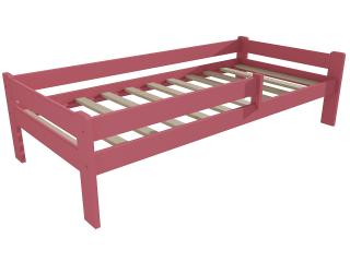 Dětská postel DP 012 se zábranou Barva-3: barva růžová, Rozměr: 80 x 200 cm