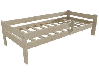 Dětská postel DP 012 se zábranou Barva-3: surové dřevo, Rozměr: 80 x 160 cm