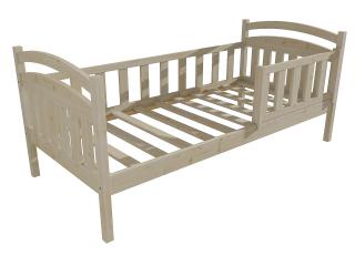 Dětská postel DP 014 se zábranou Barva-3: surové dřevo, Rozměr: 80 x 160 cm