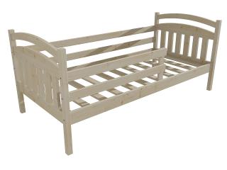 Dětská postel DP 015 se zábranou Barva-3: surové dřevo, Rozměr: 80 x 200 cm